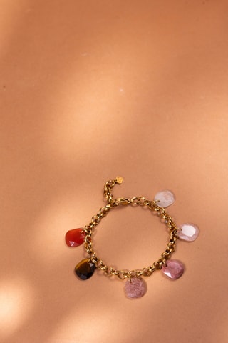 Bracciale - Quarzo, occhio di tigre, rodonite e corniola