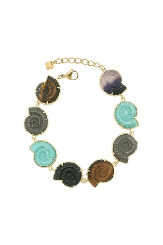Bracciale - Occhi di tigre, piriti, amazzoniti e fluorite