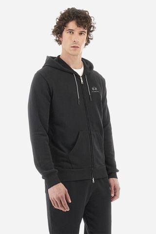 Sudadera regular fit con capucha - Negro