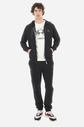 Sudadera regular fit con capucha - Negro