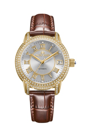 Automatisch Leren Horloge met Diamanten en Doublé Geelgoud