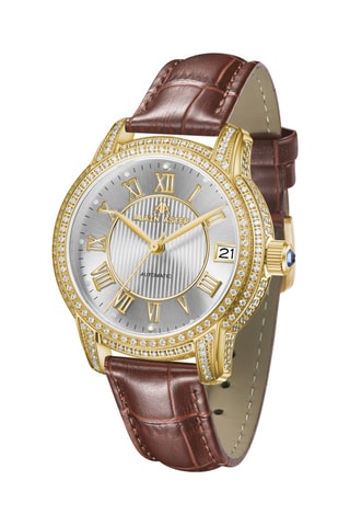 Automatisch Leren Horloge met Diamanten en Doublé Geelgoud