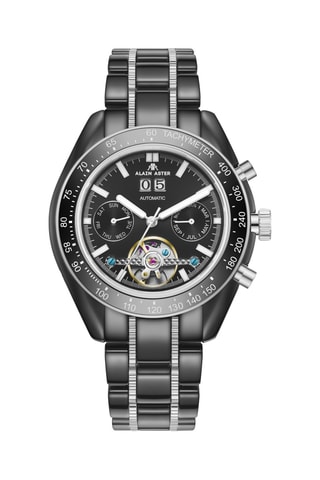 Relógio automático de cerâmica - Taquímetro - Preto