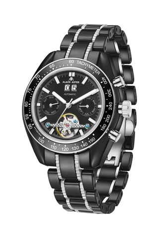 Relógio automático de cerâmica - Taquímetro - Preto