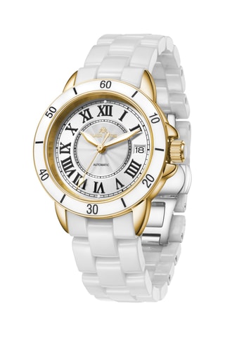 Diamanten en Doublé Roségoud Keramische Automatisch Horloge -