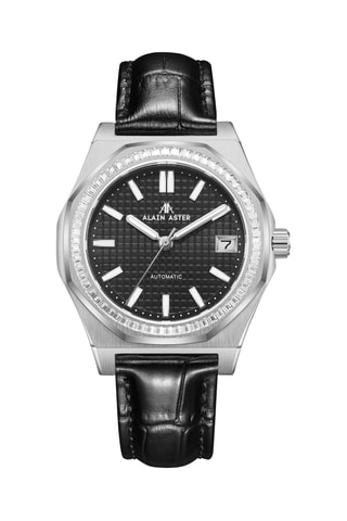 Leren Automatische Horloge met Zirkonia’s