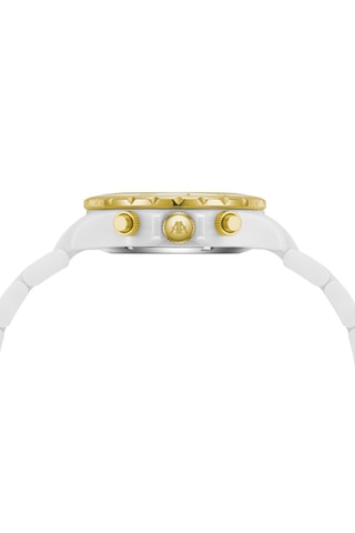 Relógio automático de cerâmica - Branco e dourado