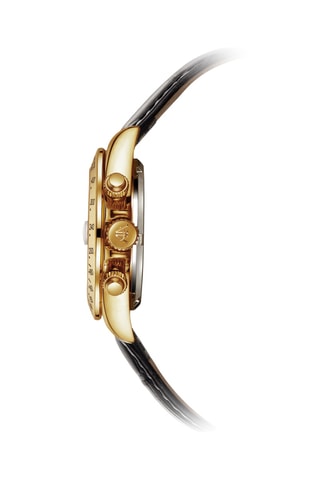 Relógio automático em couro e folheado a ouro amarelo - Taquímetro