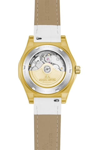 Leren Automatische Horloge met Zirkonia’s