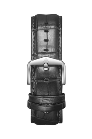 Relógio automático de couro - Preto e prateado