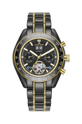 Relógio automático de cerâmica - Taquímetro - Preto