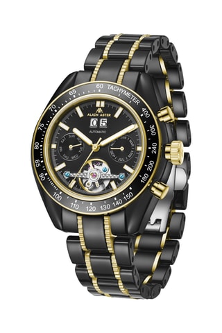 Relógio automático de cerâmica - Taquímetro - Preto