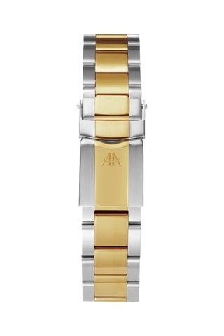 Relógio automático de aço - Taquímetro - Prateado e dourado