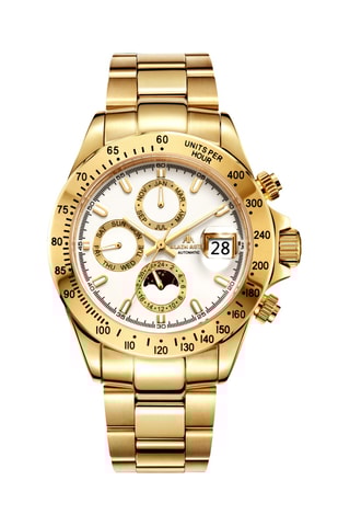 Relógio automático de aço - Taquímetro - Dourado