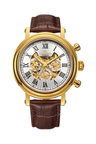 Automatisch Leren en Doublé Geelgoud Ion Skeletonhorloge