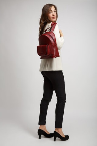 Mochila de piel Faentina - Rojo