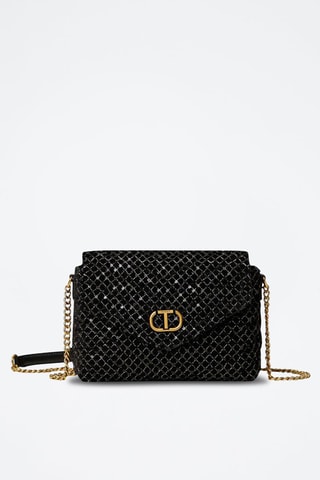 Bandolera de piel - Negro