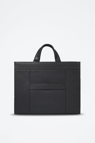 Bolso shopper de piel - Negro