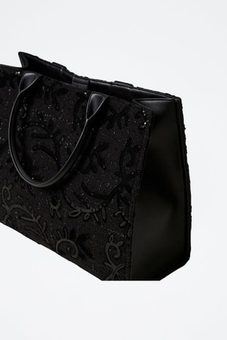 Bolso shopper de piel - Negro