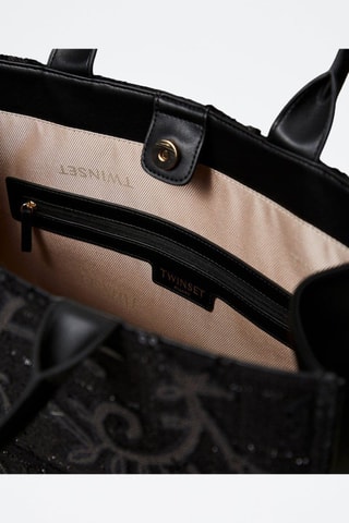 Bolso shopper de piel - Negro