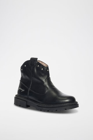 Botines de piel Happy Fashion - Negro