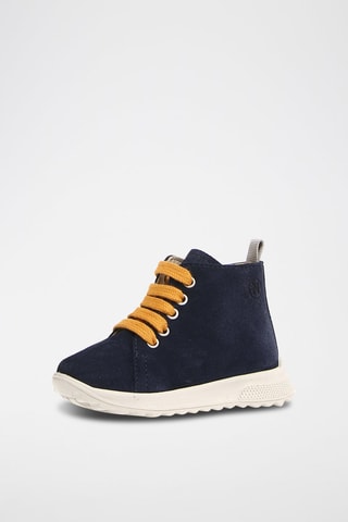 Botines de nobuk - Azul marino y amarillo