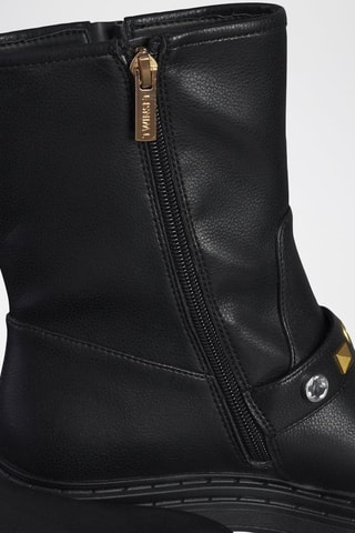 Botines de piel - Negro