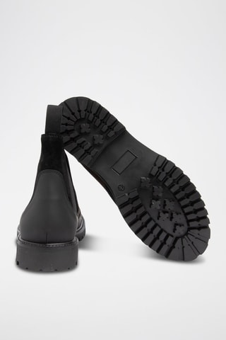 Botines Chelsea de piel - Negro