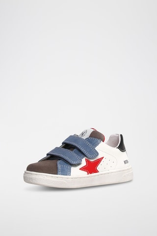 Zapatillas de piel Pinn - Gris y blanco