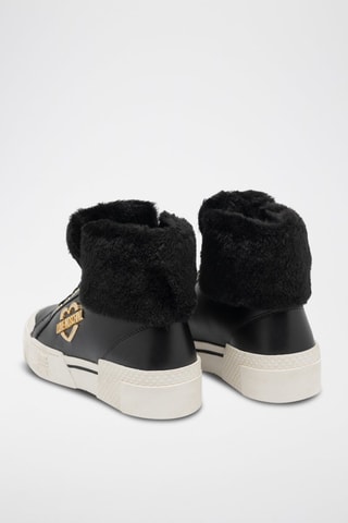 Zapatillas altas de piel - Negro