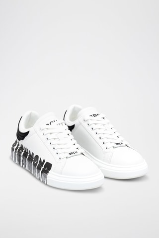 Zapatillas de piel - Blanco y negro