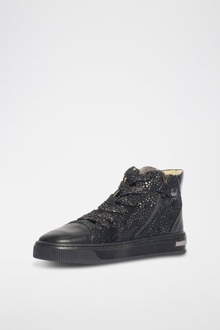 Zapatillas altas de piel Stylish - Negro