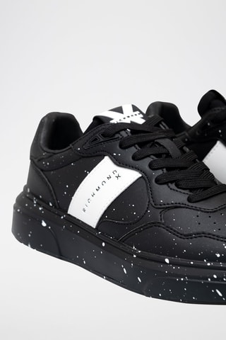 Zapatillas de piel - Negro y blanco