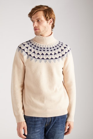 Jersey fino slim fit de lana virgen - Beige - Zanone