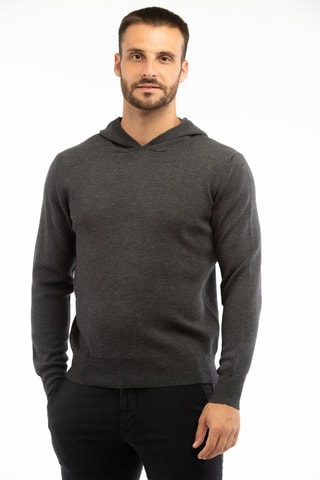 Jersey regular fit de lana virgen - Gris oscuro - Zanone