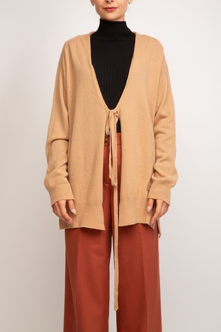 Cárdigan de lana y cachemir - Marrón claro