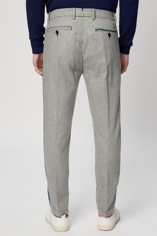 Pantalón chino de lana - Gris claro jaspeado - Harmont & Blaine