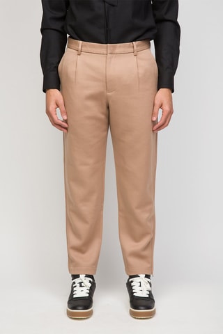 Pantalón recto de lana - Beige - Emporio Armani