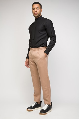 Pantalón recto de lana - Beige - Emporio Armani