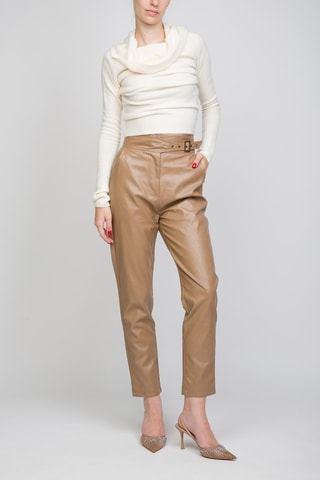 Pantalón 7/8 de tiro alto - Marrón claro