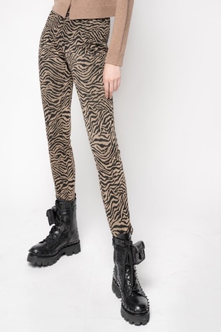 Pantalón de tiro alto - Negro y camel