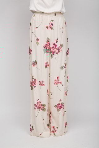 Pantalón palazzo de tiro alto - Beige