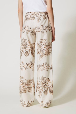 Pantalón palazzo de tiro alto - Marfil