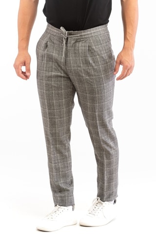 Pantalón carrot de lana virgen - Gris - Incotex