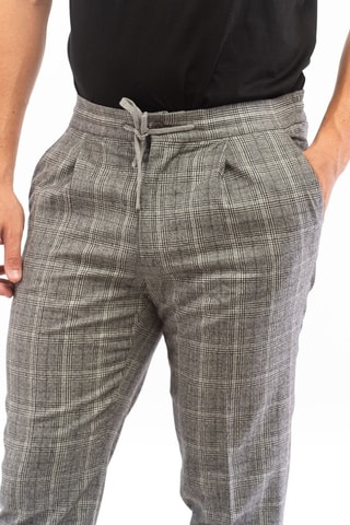 Pantalón carrot de lana virgen - Gris - Incotex