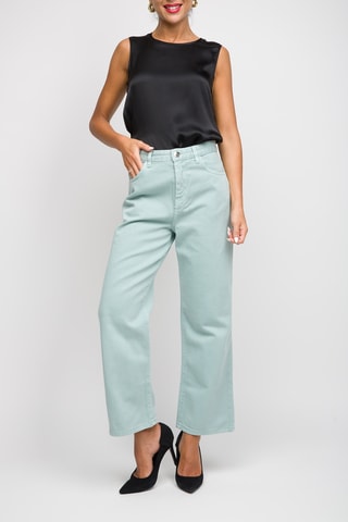 Jeans Hoge Taille - Zeegroen