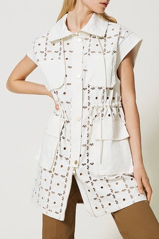 Chaqueta larga - Blanco