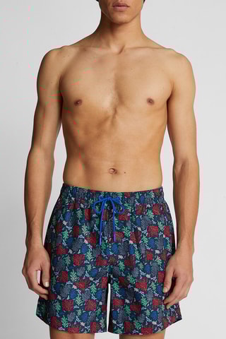 Bañador corto - Azul marino y rojo