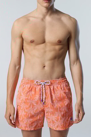 Bañador corto - Naranja y blanco