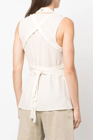 Top efecto doble prenda - Marfil